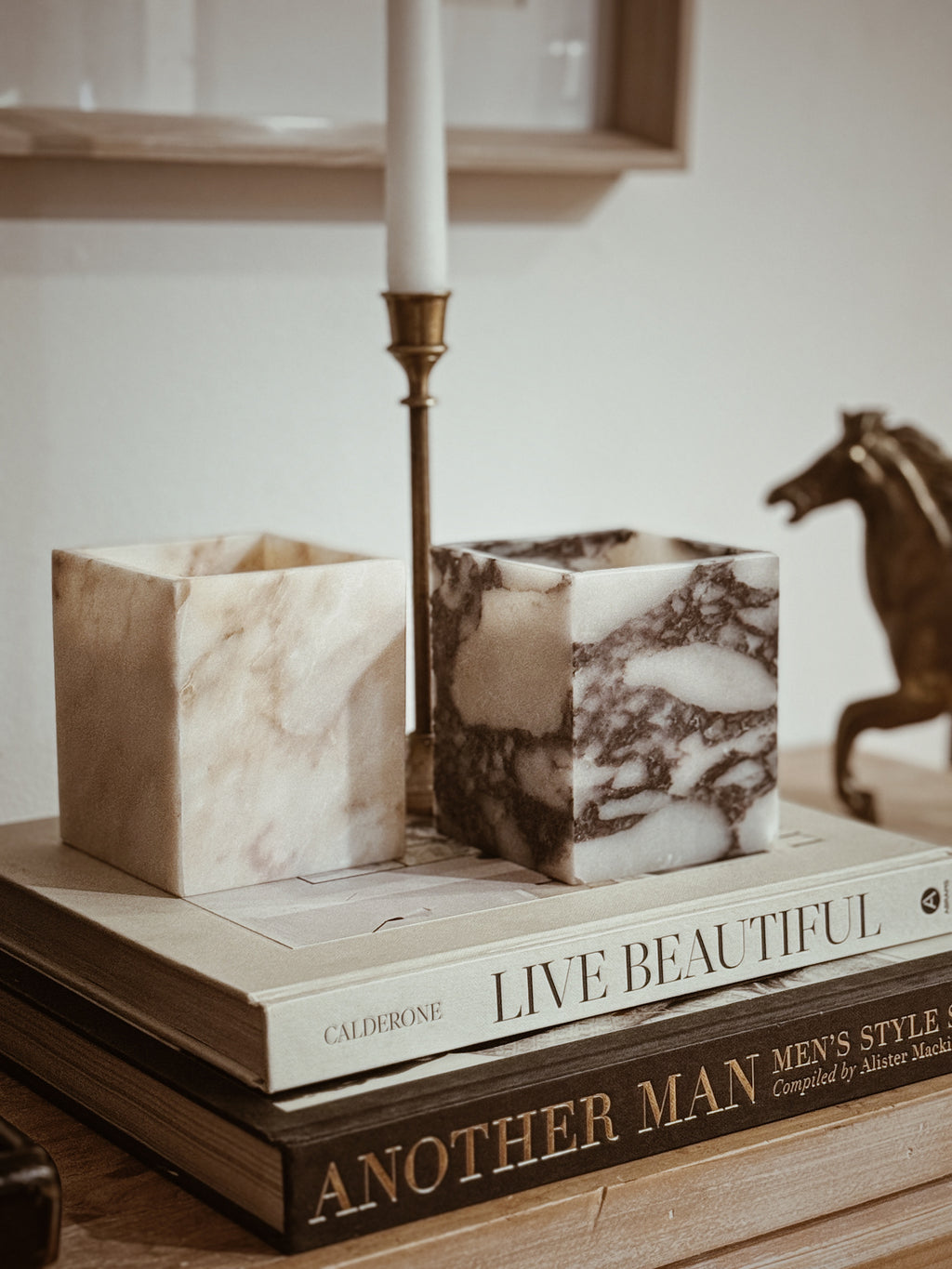 Calacatta Marble Stone Refillable Candle